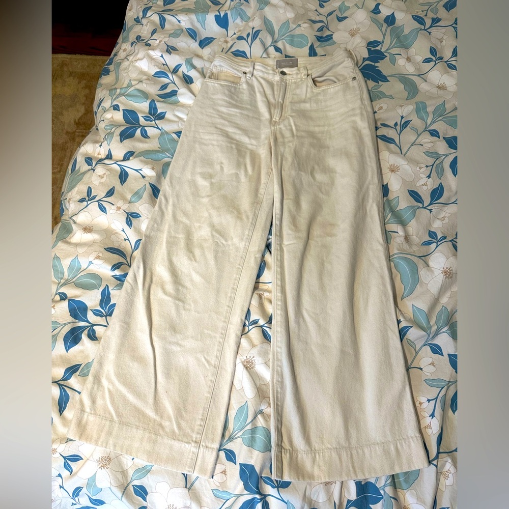 Everlane size 4 summer wide leg jeans cream, off-white